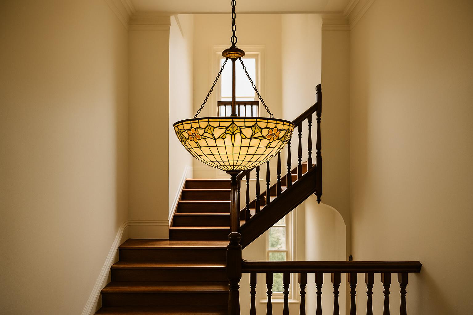 Getting the Drop Right for a Tiffany-Style Stairwell Chandelier